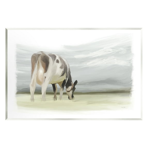 Stupell Farmhouse Cow Grazing Pasture Animals & Insects Painting Wall Plaque Unframed Art Print Wall Art