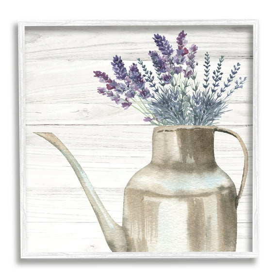 Stupell Farmhouse Garden Lavender Bunches Botanical & Floral Painting White Framed Art Print Wall Art