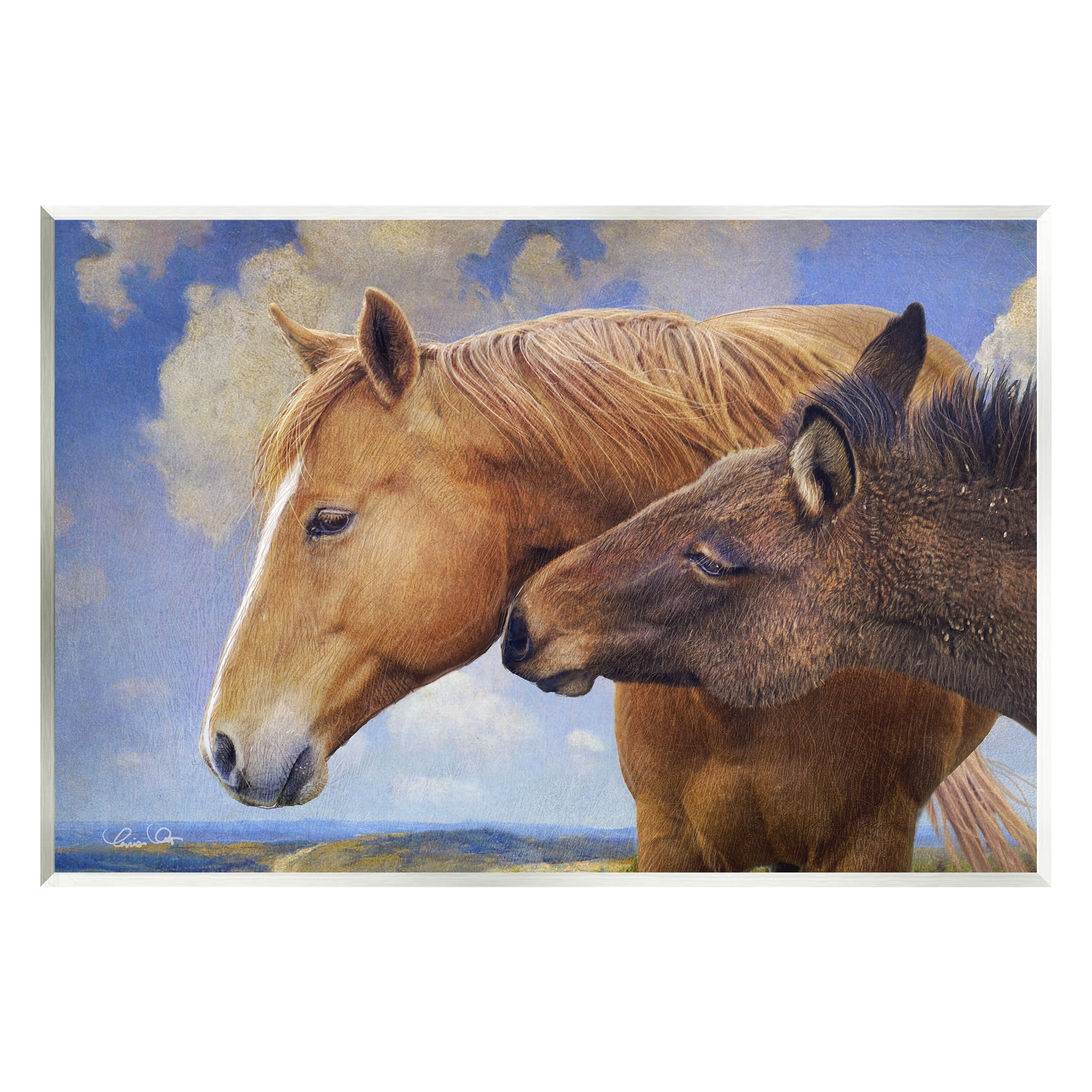 Stupell Farmhouse Horses Cuddle Nature Landscape Animals & Insects Photography Wall Plaque Unframed Art Print Wall Art