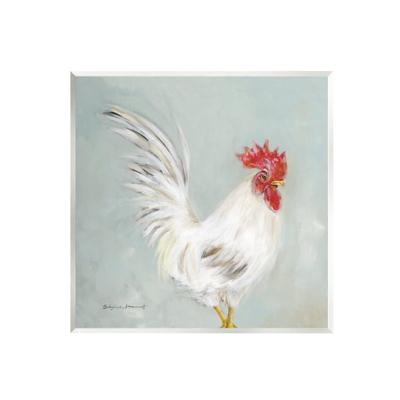 Stupell Farmhouse Rooster Chicken Animal Animals & Insects Painting Wall Plaque Unframed Art Print Wall Art