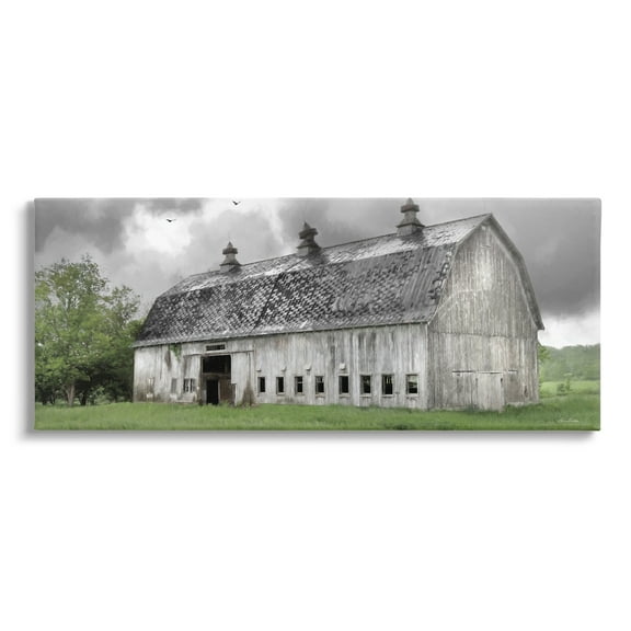 Stupell Farmland Barn Overhead Clouds Landscape Photography Gallery Wrapped Canvas Print Wall Art