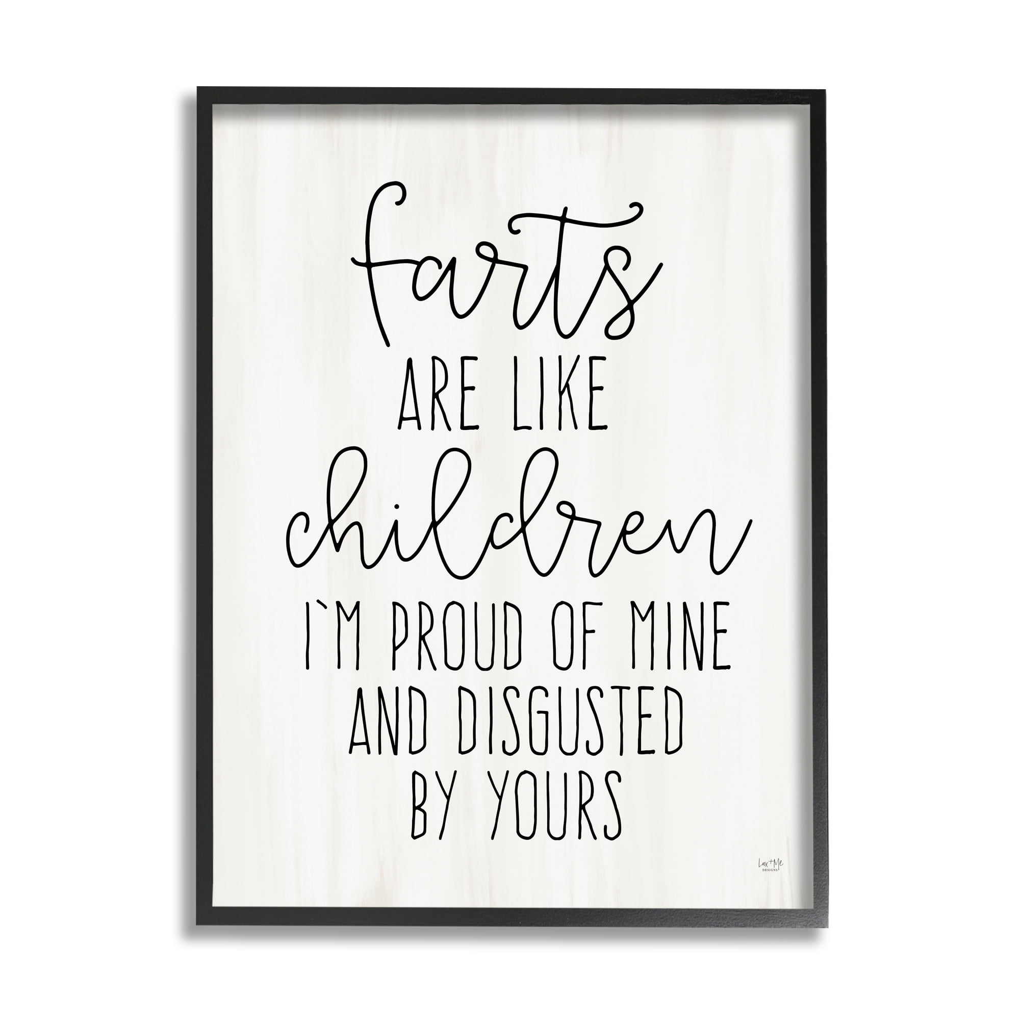 Stupell Farts Like Children Funny Bathroom Typography Painting Black Framed Art Print Wall Art