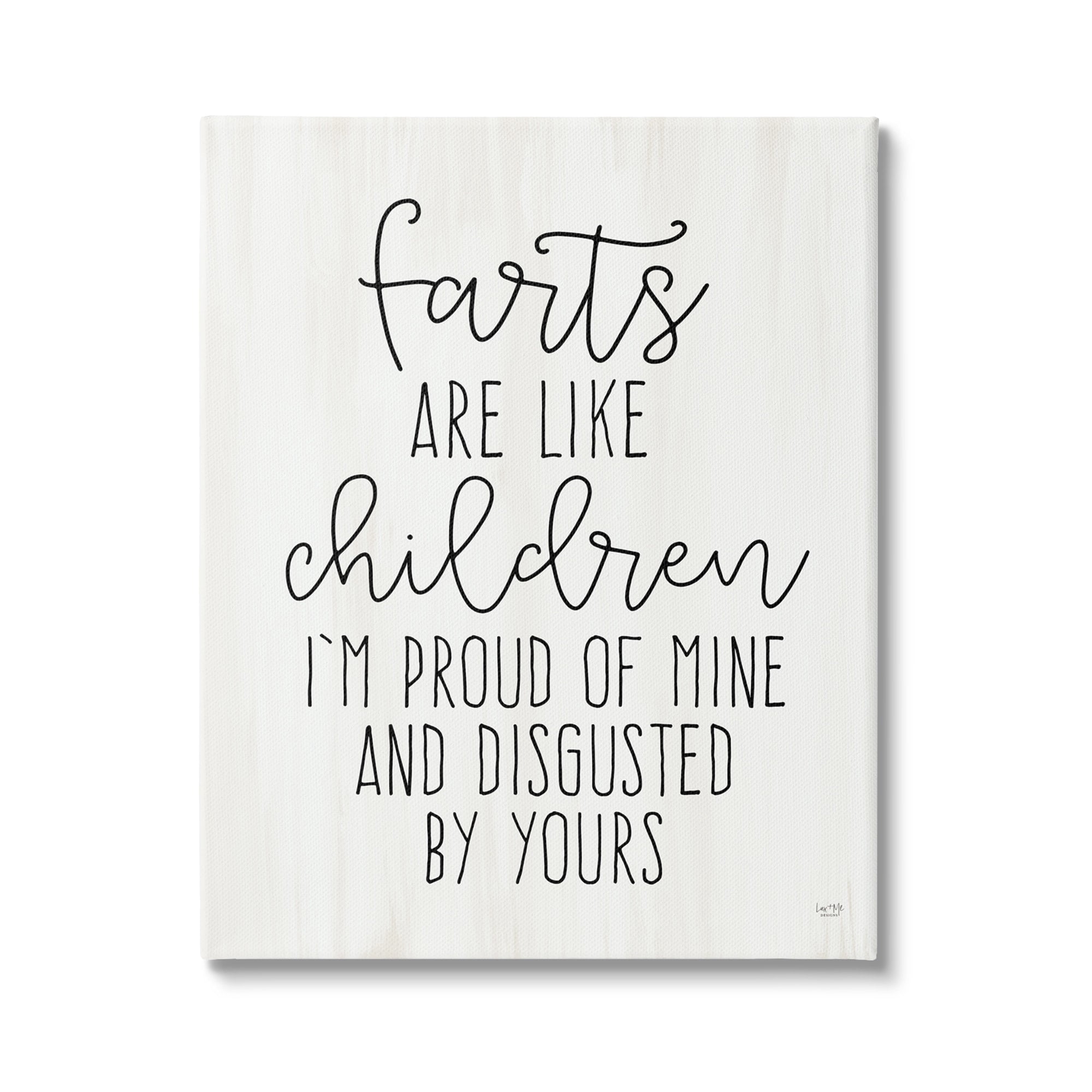 Stupell Farts Like Children Funny Bathroom Typography Painting Gallery Wrapped Canvas Print Wall Art