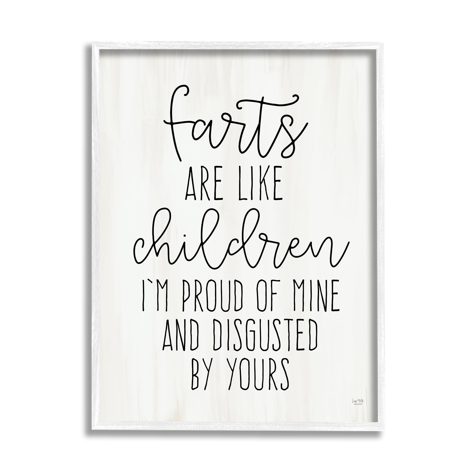 Stupell Farts Like Children Funny Bathroom Typography Painting White Framed Art Print Wall Art