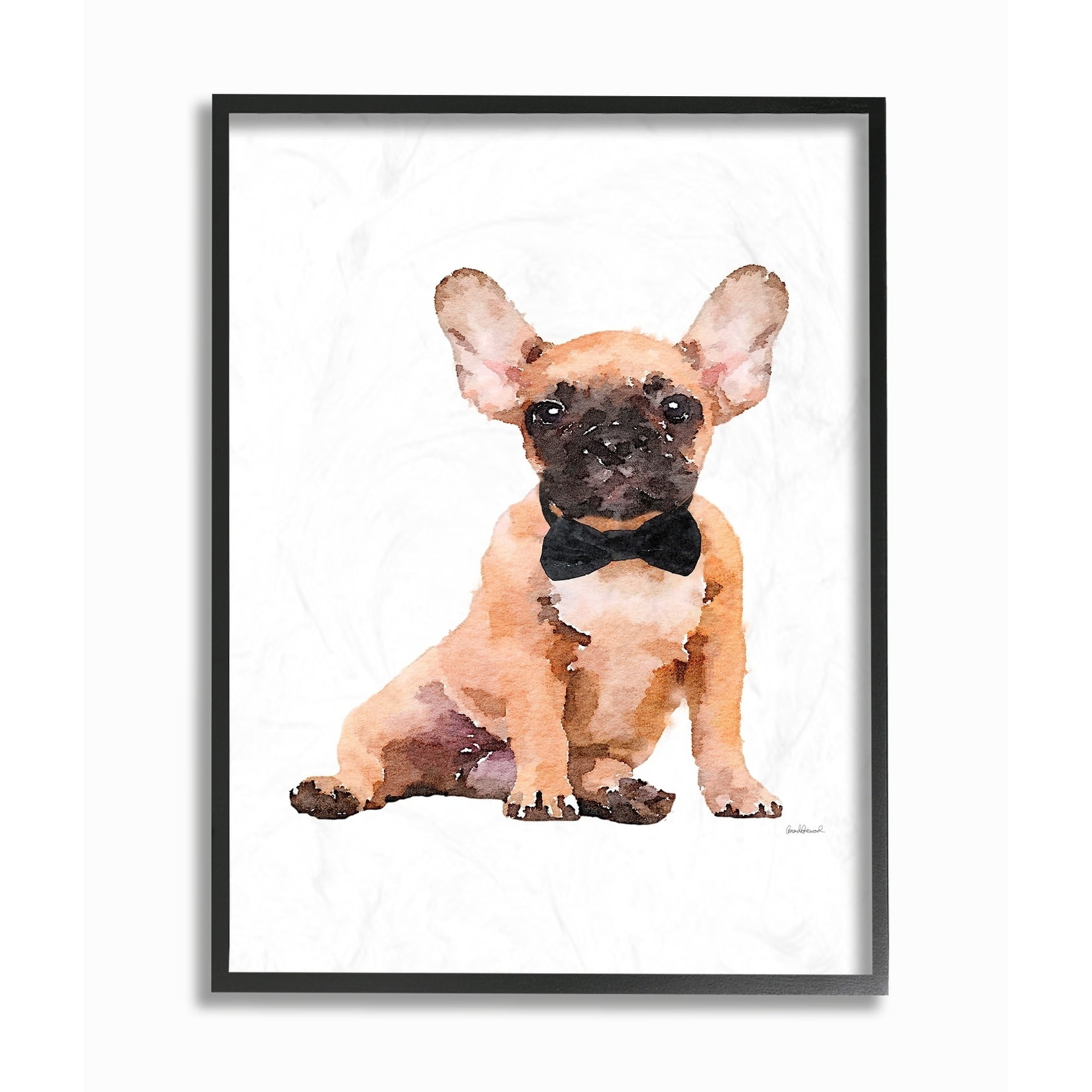 Stupell Fashion Forward Frenchie Puppy with a Bow Tie Framed Art, 11 x 14