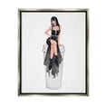 thumbnail image 1 of Stupell Fashionable Woman Glam Coffee Cup Beauty & Fashion Painting Gray Floater Framed Art Print Wall Art, 1 of 6