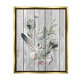thumbnail image 1 of Stupell Feather & Seashells Collection Dock Landscape Painting Gold Floater Framed Art Print Wall Art, 1 of 6
