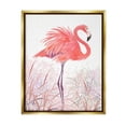 thumbnail image 1 of Stupell Flamingo Bird Tropical Grasses Patterned Animals & Insects Painting Gold Floater Framed Art Print Wall Art, 1 of 6