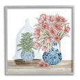 thumbnail image 1 of Stupell Floral Arrangement Ornate Vase Botanical & Floral Painting Gray Framed Art Print Wall Art, 1 of 7