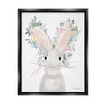 thumbnail image 1 of Stupell Floral Bunny Rabbit Blossoms Animals & Insects Painting Black Floater Framed Art Print Wall Art, 1 of 6
