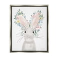 thumbnail image 1 of Stupell Floral Bunny Rabbit Blossoms Animals & Insects Painting Gray Floater Framed Art Print Wall Art, 1 of 6