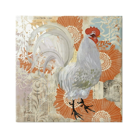 Stupell Floral Chicken Kitchen Collage Animals & Insects Painting Gallery Wrapped Canvas Print Wall Art
