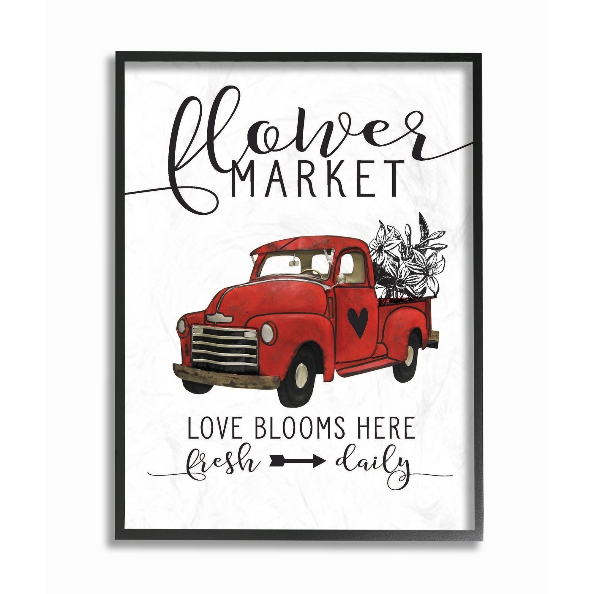 Stupell Flower Market Truck Love Blooms Framed Wall Art 11 x 14
