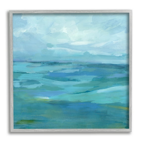 Stupell Flowing Ocean Tide Abstract Landscape Painting Gray Framed Art Print Wall Art