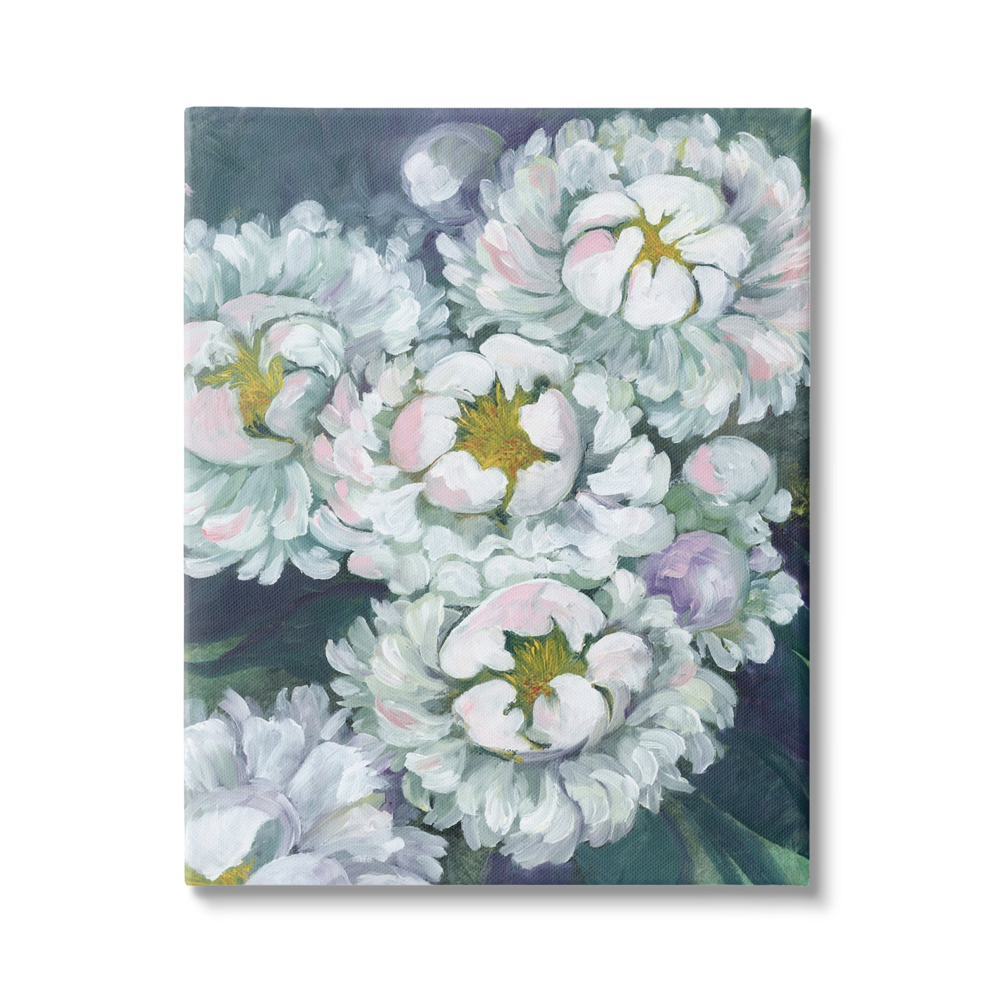 Stupell Fluffy White Flower Petals Nature Botanical & Floral Painting Gallery Wrapped Canvas Print Wall Art
