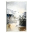 thumbnail image 1 of Stupell Flying Birds Mountain Lake View Landscape Painting Wall Plaque Unframed Art Print Wall Art, 1 of 6
