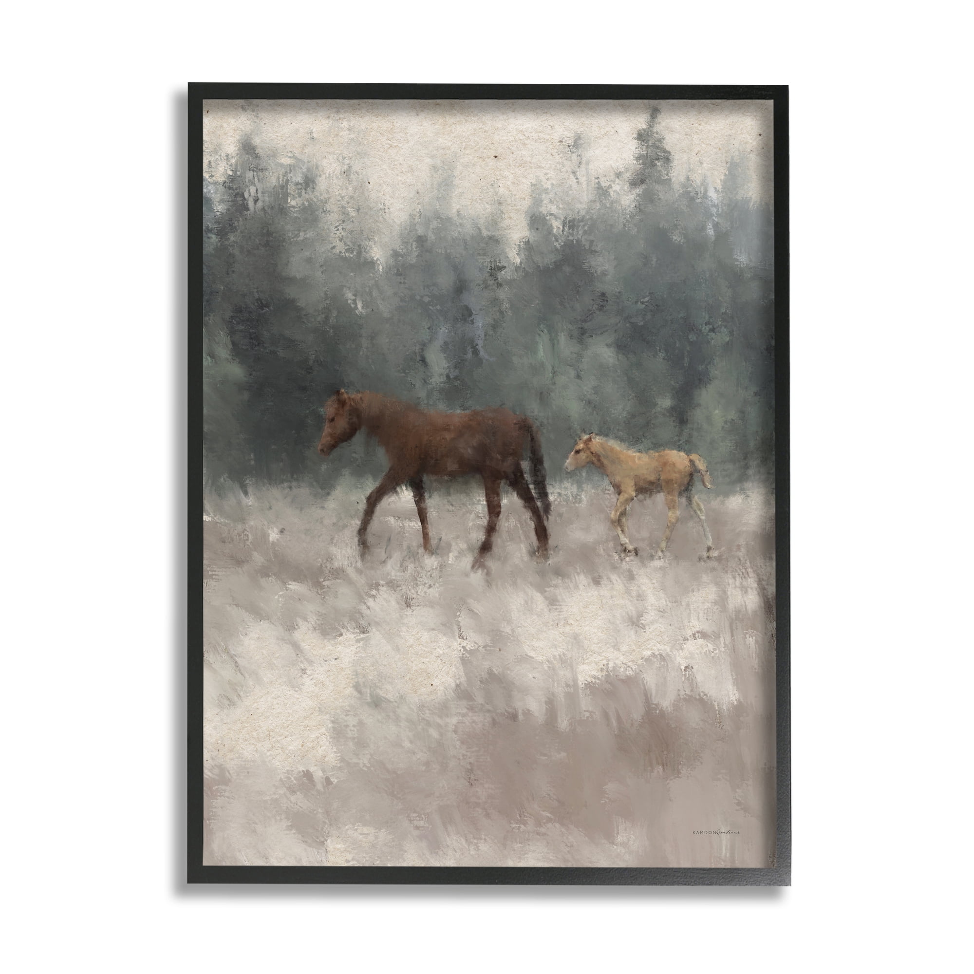 Stupell Foal Horses Countryside Gallop Animals & Insects Painting Black Framed Art Print Wall Art
