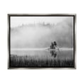 thumbnail image 1 of Stupell Foggy Lake Landscape Trees Landscape Photography Gray Floater Framed Art Print Wall Art, 1 of 6