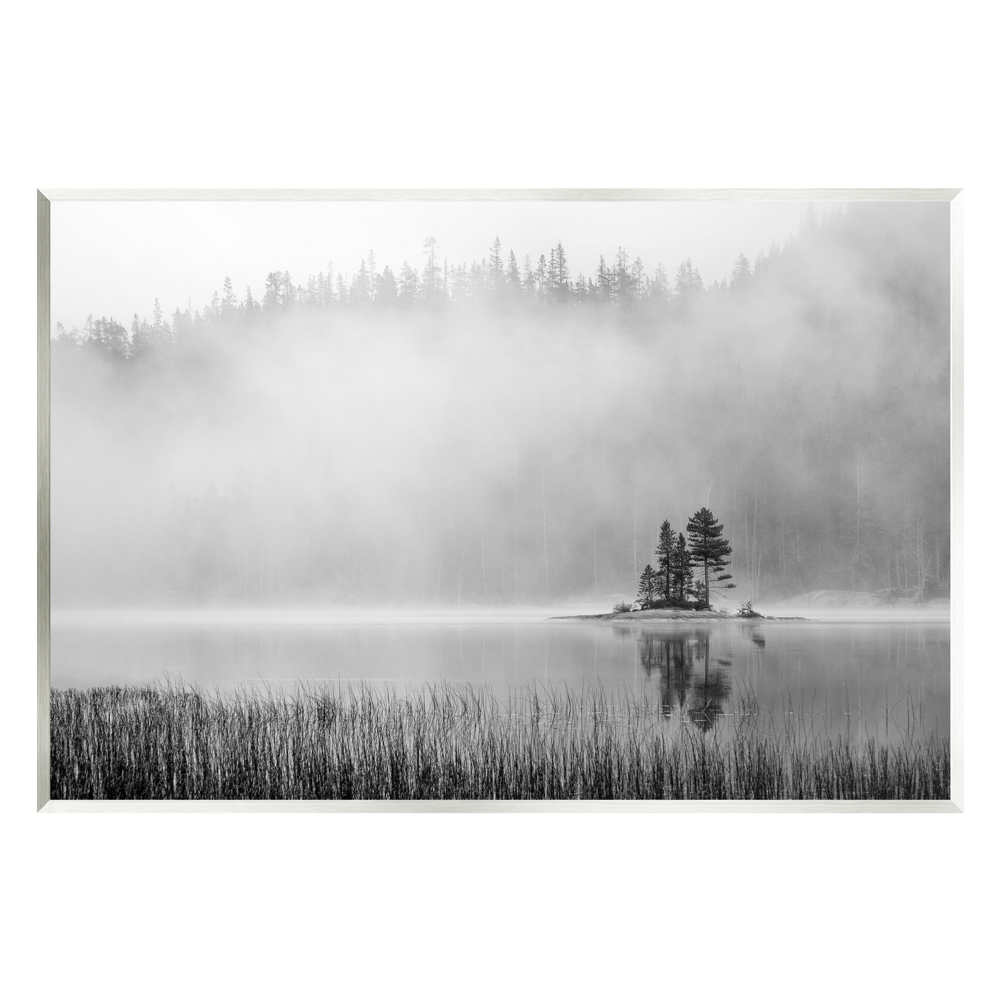 Stupell Foggy Lake Landscape Trees Landscape Photography Wall Plaque Unframed Art Print Wall Art