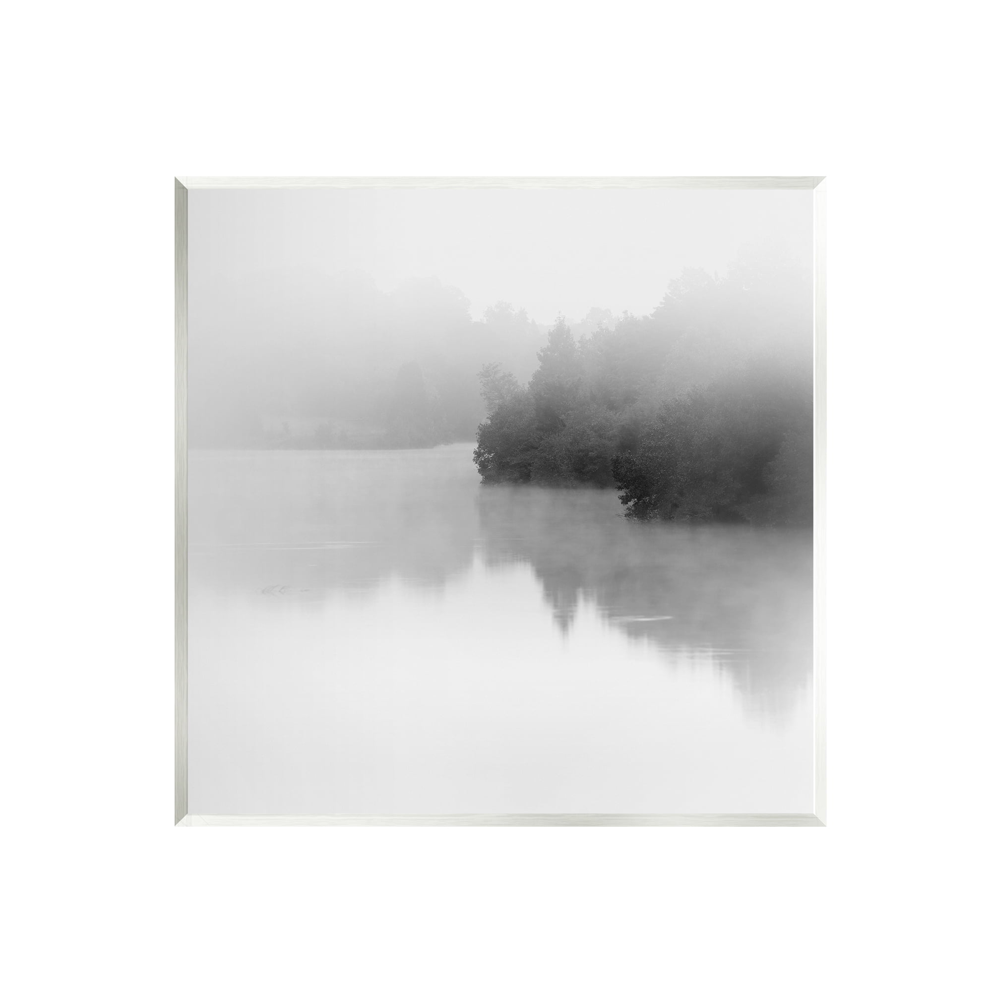 Stupell Foggy Lake Mysterious Reflection Landscape Photography Wall Plaque Unframed Art Print Wall Art