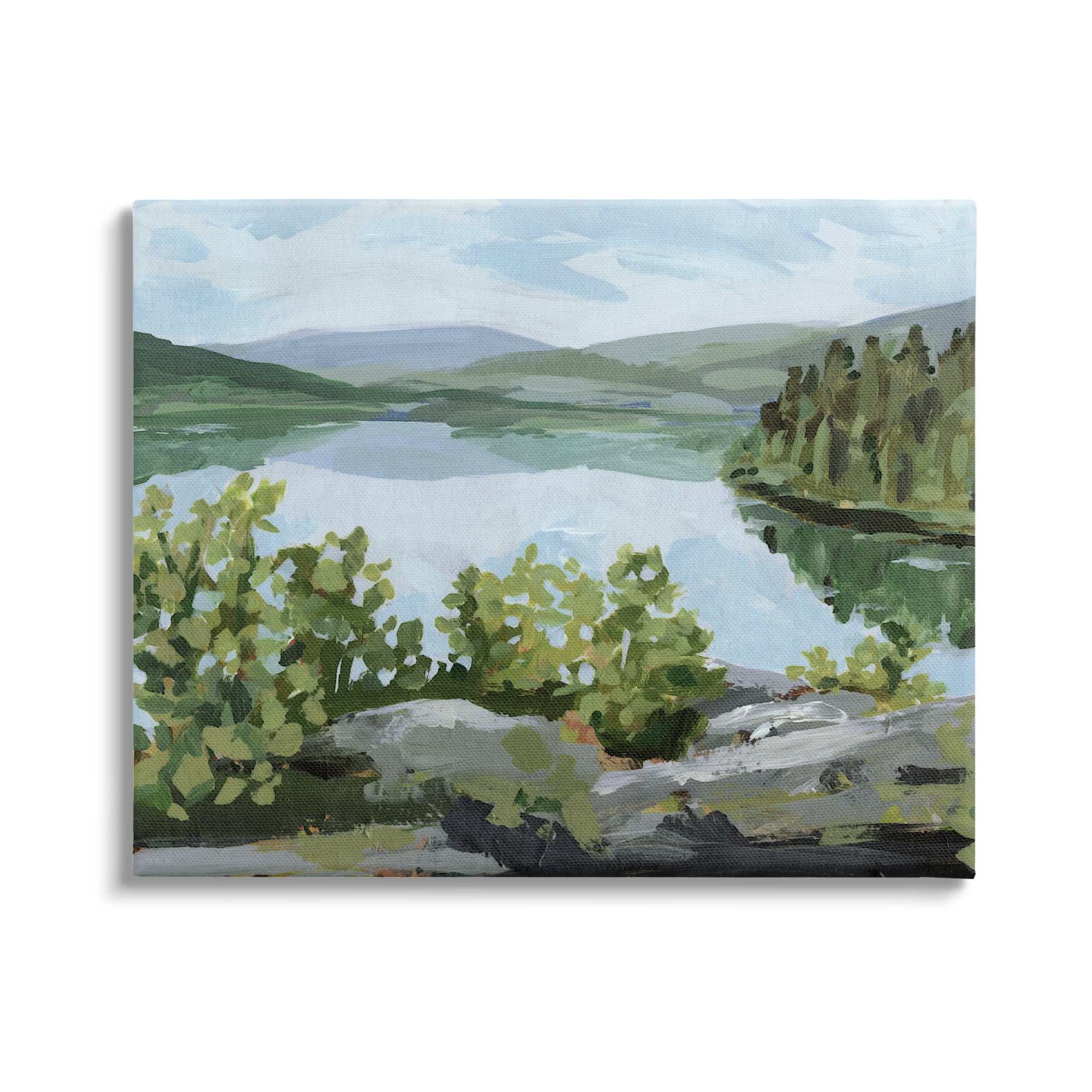 Stupell Forest Lake Clearing Scenery Landscape Painting Gallery Wrapped Canvas Print Wall Art