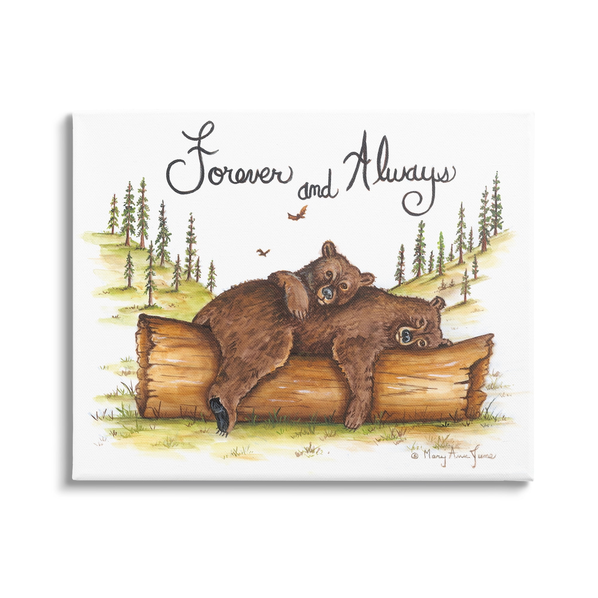 Stupell Forever & Always Cuddling Bears Wildlife Animals & Insects Painting Gallery Wrapped Canvas Print Wall Art