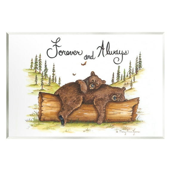 Stupell Forever & Always Cuddling Bears Wildlife Animals & Insects Painting Wall Plaque Unframed Art Print Wall Art