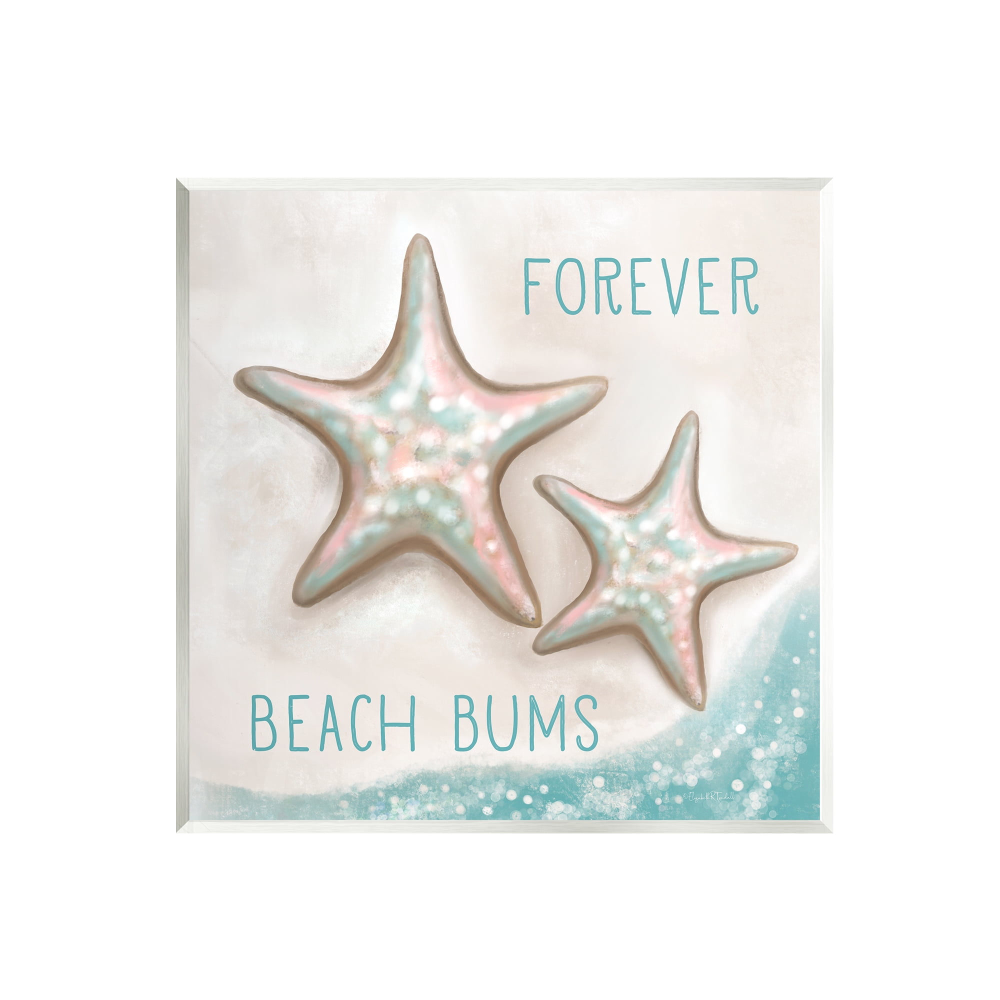 Stupell Forever Beach Bums Starfish Duo Landscape Painting Wall Plaque Unframed Art Print Wall Art