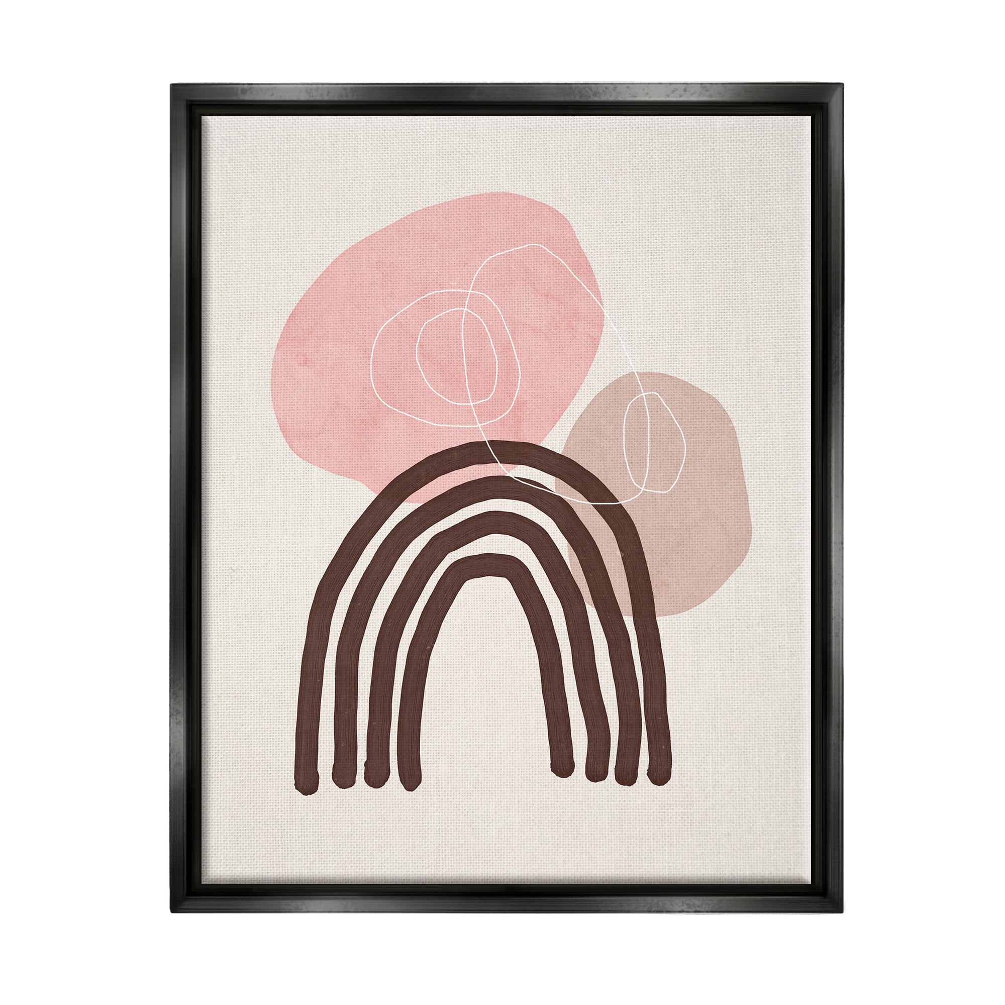 Stupell Fun Boho Rainbow Shapes Abstract Painting Black Floater Framed Art Print Wall Art