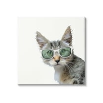 Stupell Fun Cat Sunglasses Portrait Animals & Insects Painting Gallery Wrapped Canvas Print Wall Art