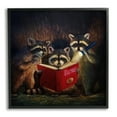thumbnail image 1 of Stupell Fun Raccoon Trio Reading Book Animals & Insects Painting Black Framed Art Print Wall Art, 1 of 7