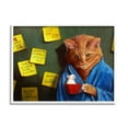 thumbnail image 1 of Stupell Funny Cat Morning Coffee Memo Reminders Animals & Insects Painting White Framed Art Print Wall Art, 1 of 7
