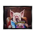 thumbnail image 1 of Stupell Funny Pig Magazine Man Cave Animals & Insects Painting Black Floater Framed Art Print Wall Art, 1 of 6