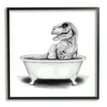 thumbnail image 1 of Stupell Funny T-Rex Bathtub Washroom Animals & Insects Painting Black Framed Art Print Wall Art, 1 of 7