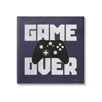 Stupell Game Over Blue Controller Phrase Beauty & Fashion Painting Gallery Wrapped Canvas Print Wall Art