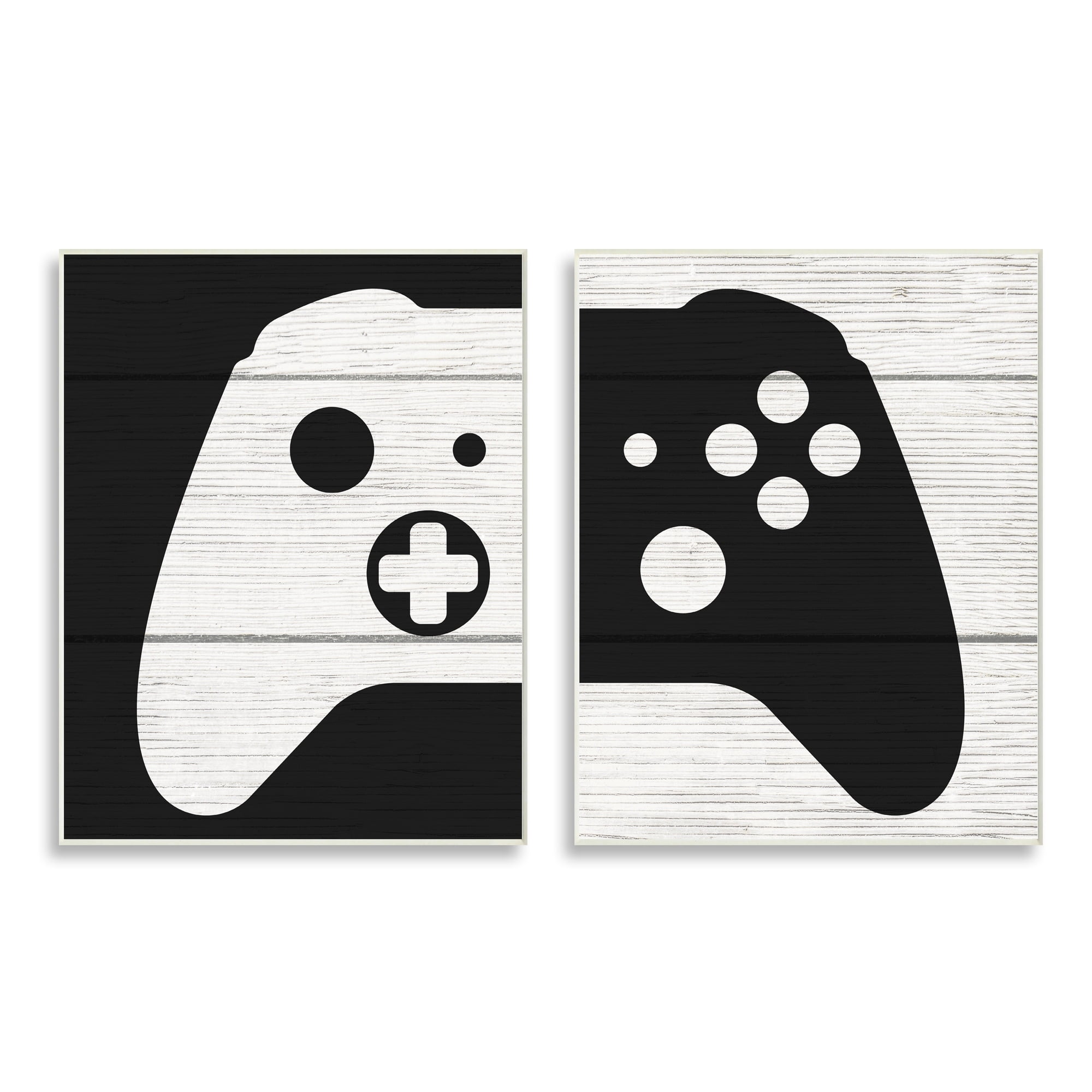 Stupell Industries Gaming Controller Monochromatic Grain Pattern ...