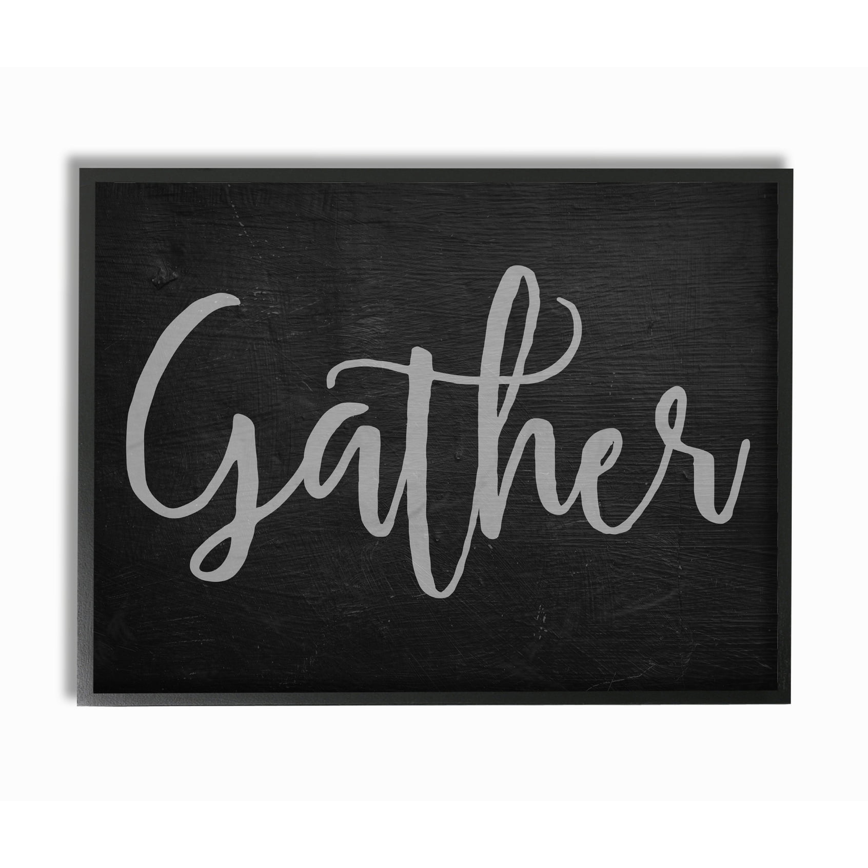 The Stupell Home Decor Collection Gather Black and Grey Typography Framed Giclee Texturized Art, 11 x 1.5 x 14