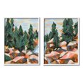 thumbnail image 1 of Stupell Geometric Abstract Forest Foliage Landscape Landscape Painting White Framed Art Print Wall Art, Set of 2, 1 of 8