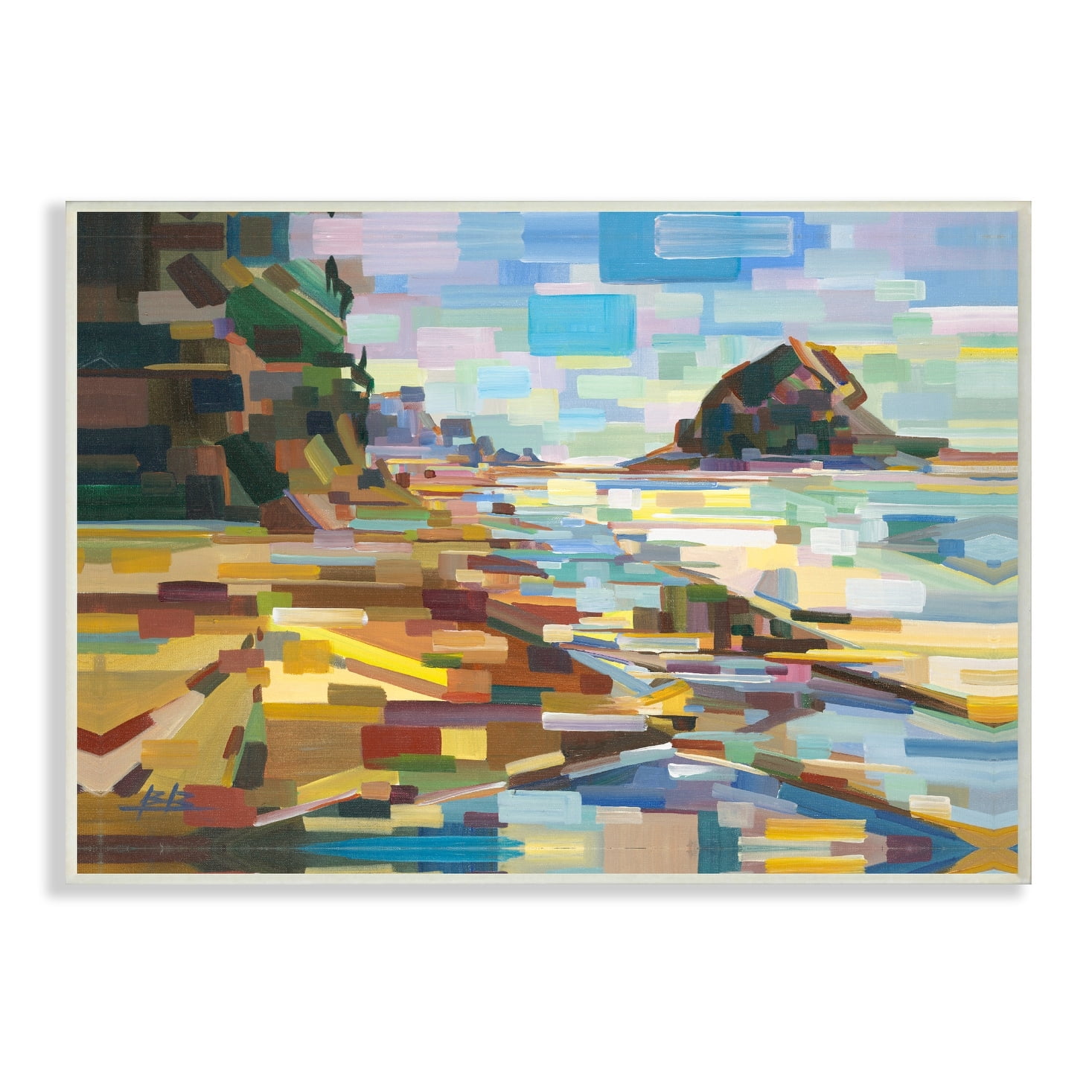 Stupell Geometric Downeast Rocky Coast Wall Plaque Art 13 x 19