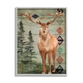 thumbnail image 1 of Stupell Geometric Pattern Wildlife Deer Animals & Insects Painting Gray Framed Art Print Wall Art, 1 of 7