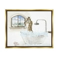 thumbnail image 1 of Stupell Giraffe Bubble Bath Animal Scene Animals & Insects Painting Gold Floater Framed Art Print Wall Art, 1 of 6