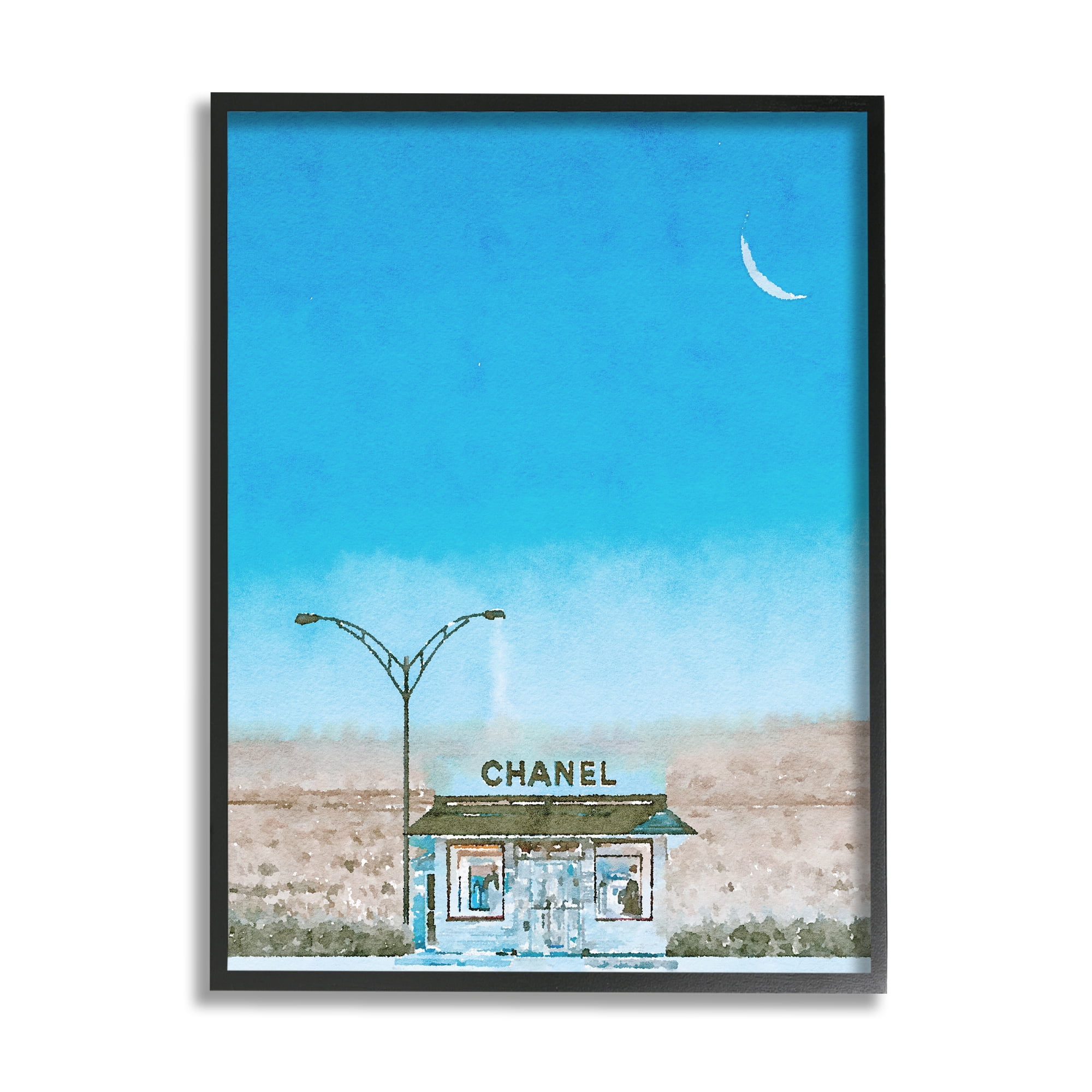 Stupell Glam Brand Storefront Rural Landscape Beauty & Fashion Painting Black Framed Art Print Wall Art