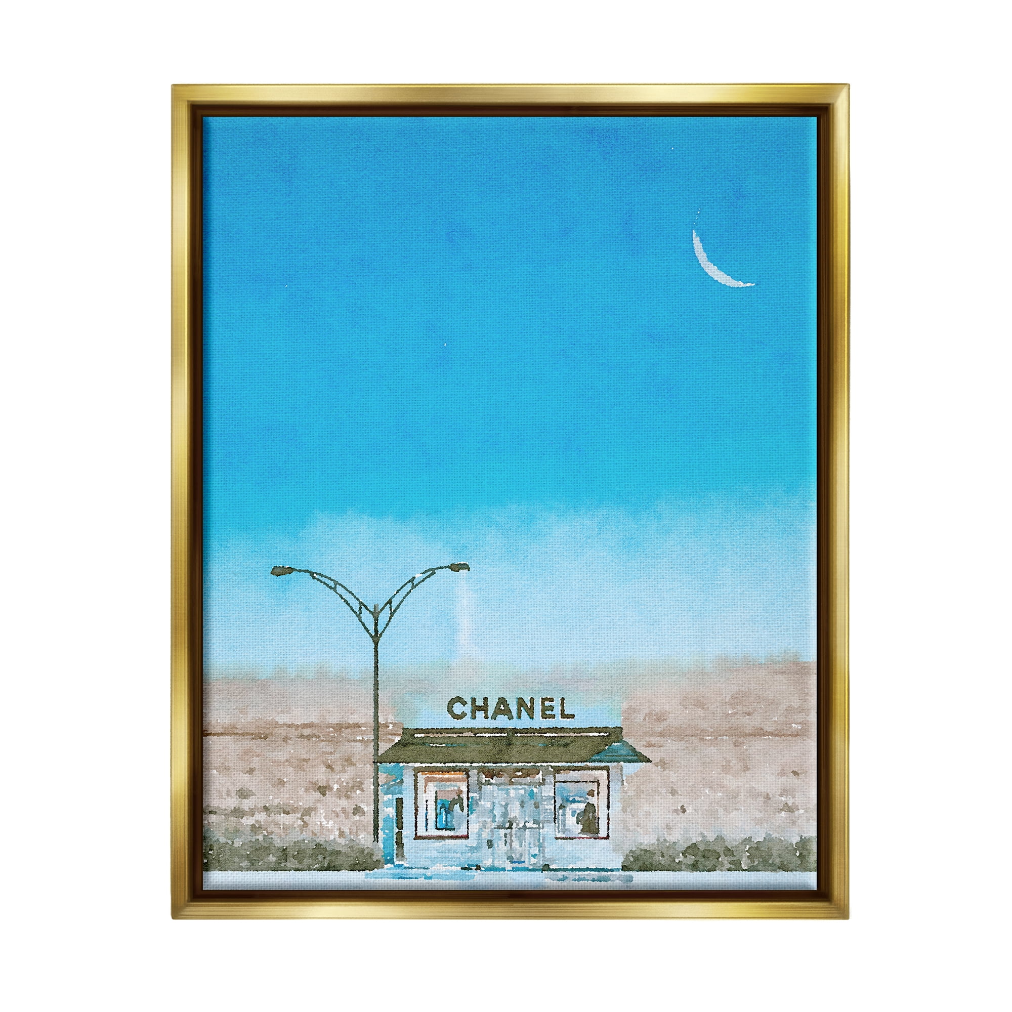 Stupell Glam Brand Storefront Rural Landscape Beauty & Fashion Painting Gold Floater Framed Art Print Wall Art