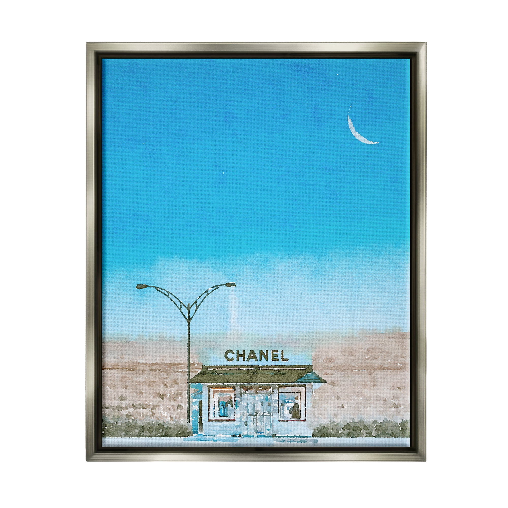 Stupell Glam Brand Storefront Rural Landscape Beauty & Fashion Painting Gray Floater Framed Art Print Wall Art
