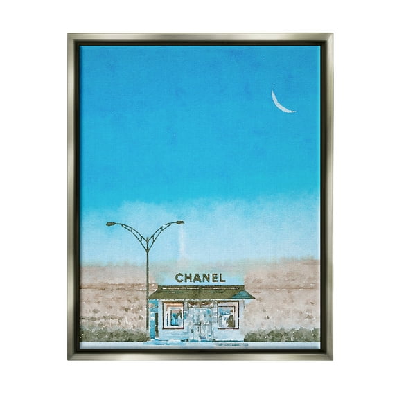 Stupell Glam Brand Storefront Rural Landscape Beauty & Fashion Painting Gray Floater Framed Art Print Wall Art