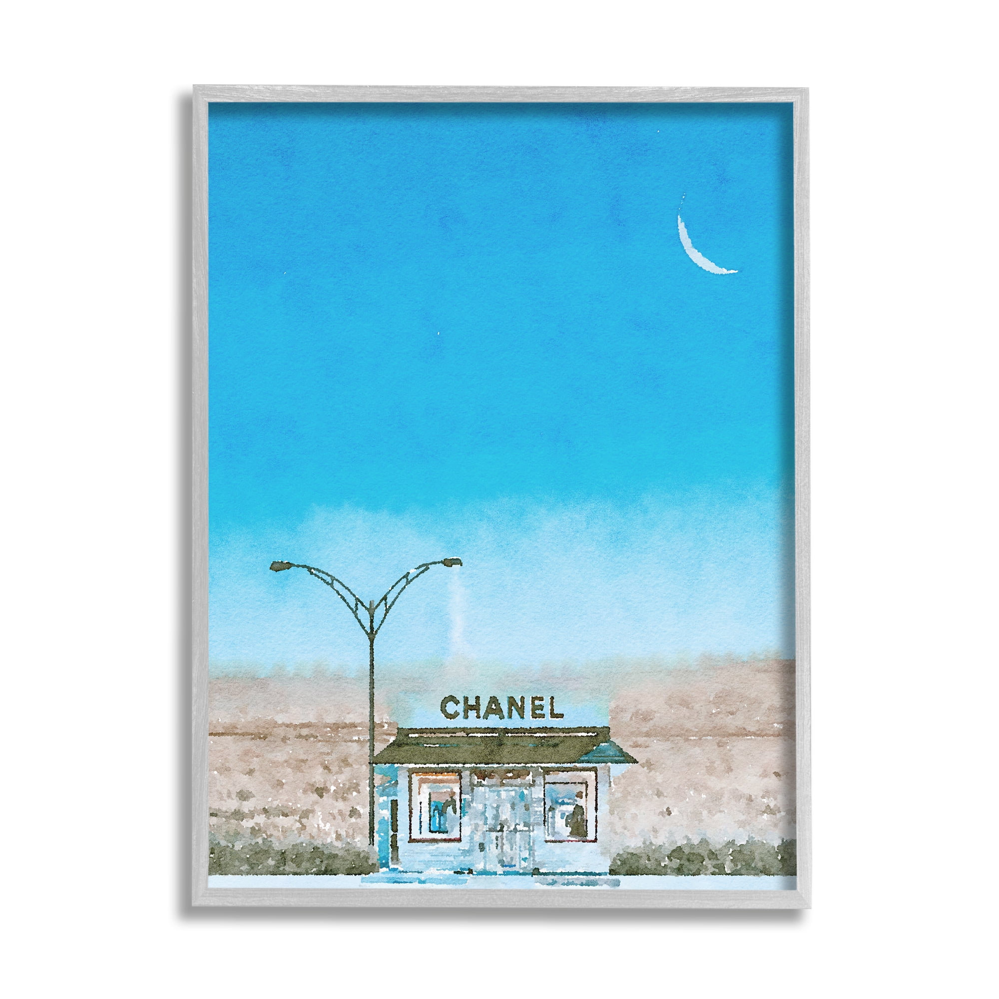 Stupell Glam Brand Storefront Rural Landscape Beauty & Fashion Painting Gray Framed Art Print Wall Art