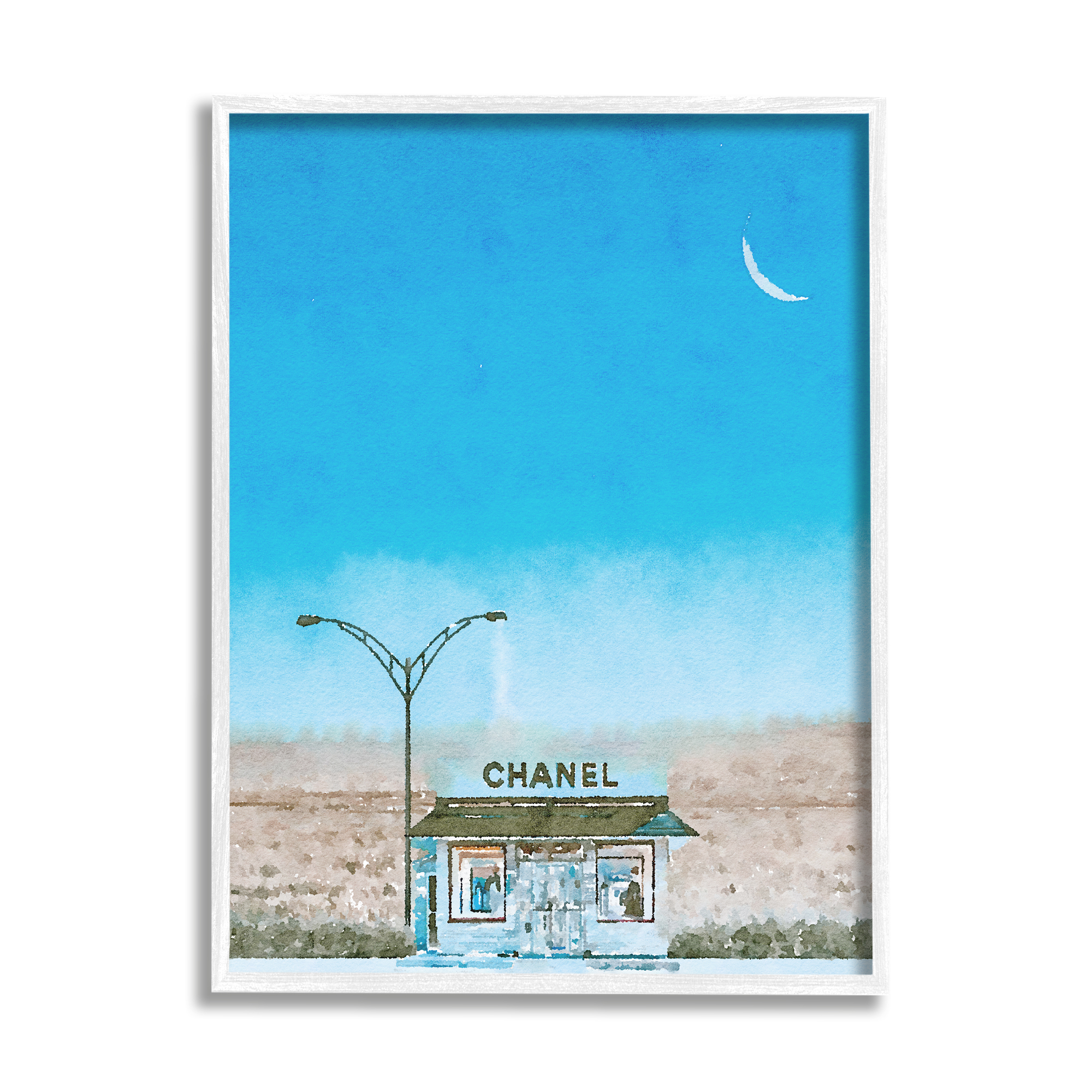 Stupell Glam Brand Storefront Rural Landscape Beauty & Fashion Painting White Framed Art Print Wall Art