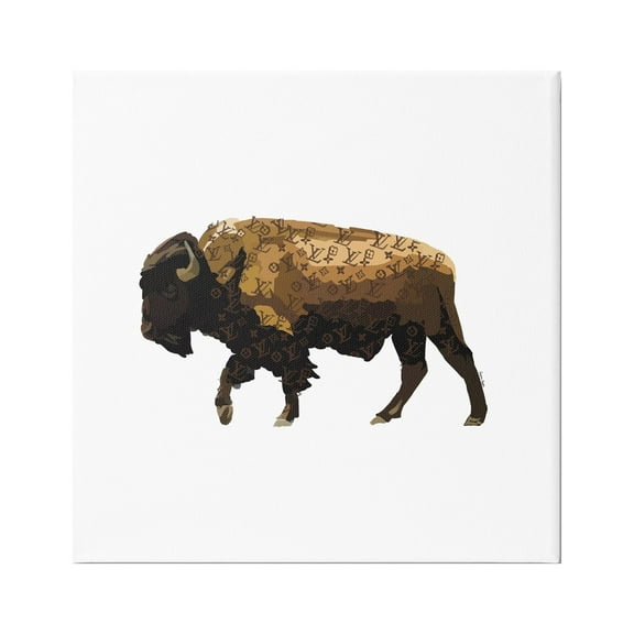 Stupell Glam Fashion Brand Bison Animal Animals & Insects Painting Gallery Wrapped Canvas Print Wall Art