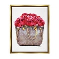 thumbnail image 1 of Stupell Glam Handbag Blooming Red Roses Beauty & Fashion Painting Gold Floater Framed Art Print Wall Art, 1 of 6