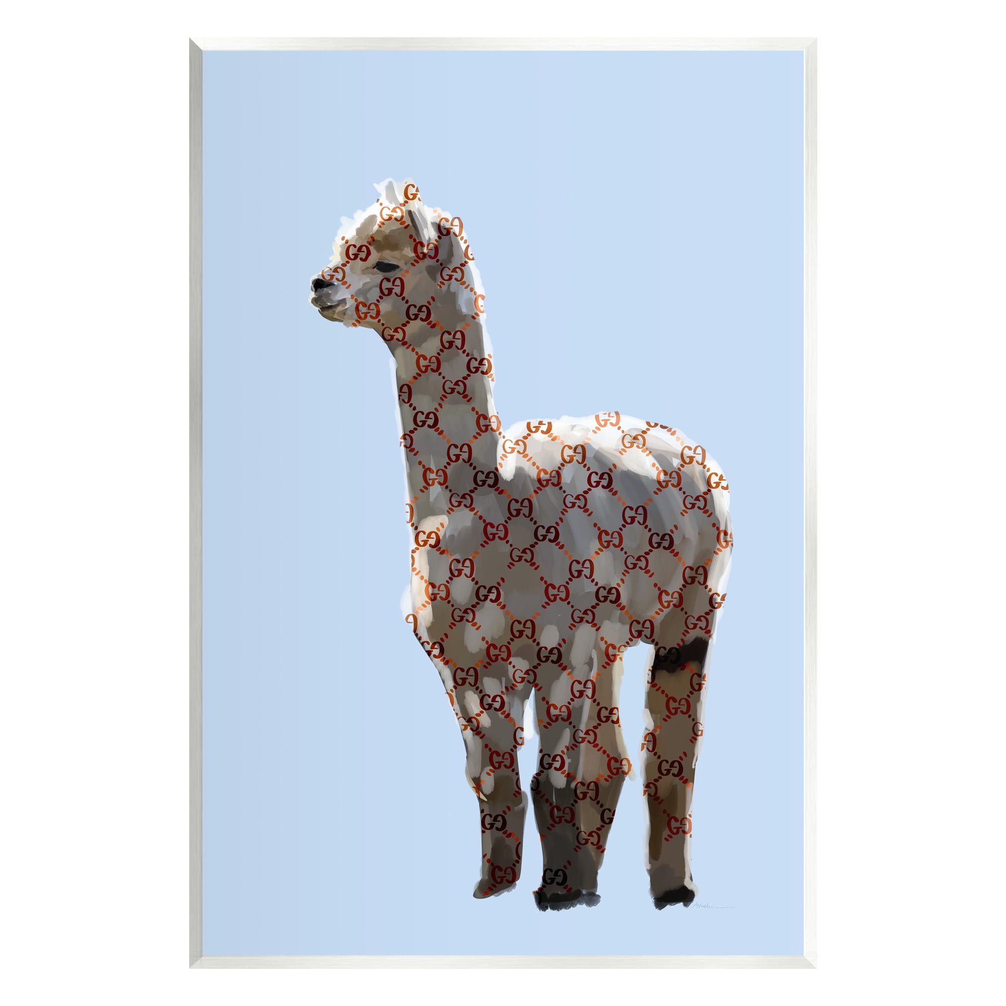 Stupell Glam Llama Fashion Pattern Symbol Animals & Insects Painting Wall Plaque Unframed Art Print Wall Art